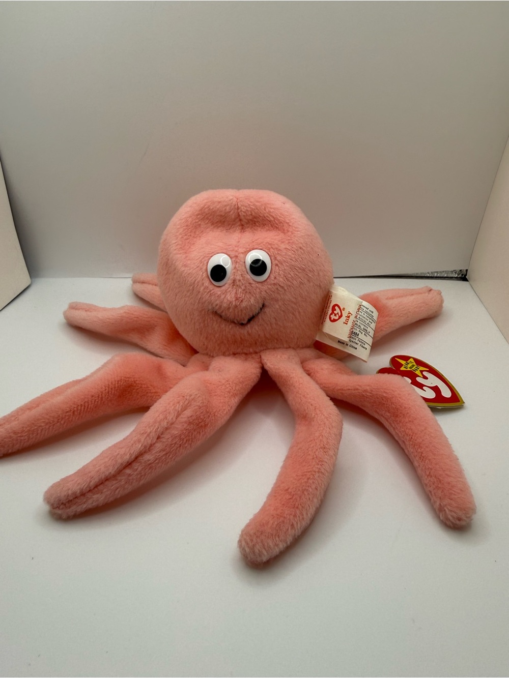 Ty Plush Coral  Octopus Stuffed Animal (Inky)  1993 Beanie baby